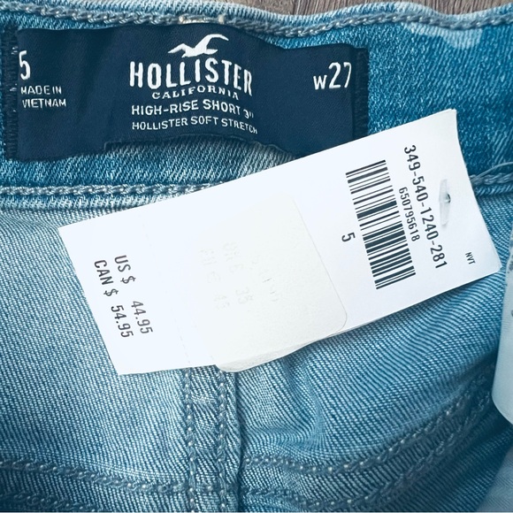 Hollister Blue Floral High Waist Jean Shorts - Picture 5 of 5